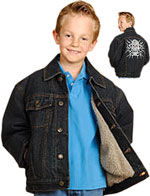 Kids Denim Jacket with Buttons and Skull