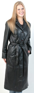 Ladies USA Made Leather Trench Coat