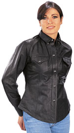 Click here for the Ladies B2680 Leather Shirt