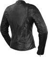 LB104 Woman Motorcycle Lambskin Jacket with Vents and Sport Collar Back View
