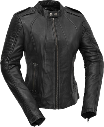 LB104 Woman Motorcycle Lambskin Jacket with Vents and Sport Collar Large View