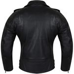 LC616 Women's Basic Motorcycle Lightweight Leather Jacket  Back View