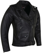 LC616 Women's Basic Motorcycle Lightweight Leather Jacket Side View