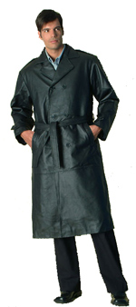 M803 Mens Leather Trench Coat