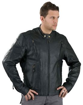 C1010 Mens Tall Size Motorcycle Scooter Leather Jacket