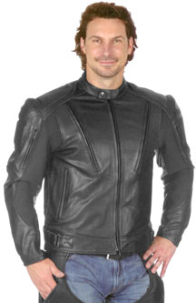 C2521 Mens Leather Jacket with Armor & Vents