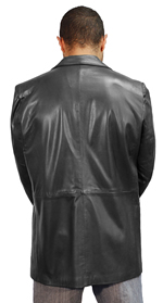 221 Mens Lambskin 2 Button Blazer with Chest Pocket Made in the USA Back View