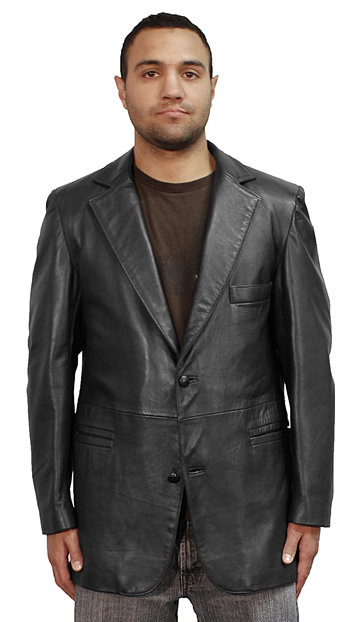 221 Mens Lambskin 2 Button Blazer with Chest Pocket Made in the USA Click for Large View