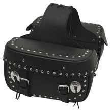 LEATHER SADDLE BAG WITH STUDS & CONCHO