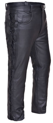 P751 Leather Pants with Side Laces