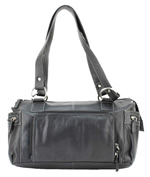Purse - 9023 Leather Top Zipprer Double Strap Shoulder Bag