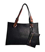 Purse-A156 Rectangular Faux Leather Shoulder Bag